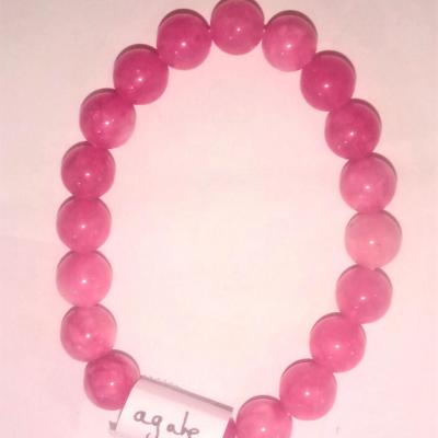 BRACELET EN AGATE ROSE