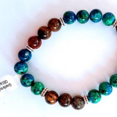 BRACELET  OEIL DE TIGRE GRANITE
