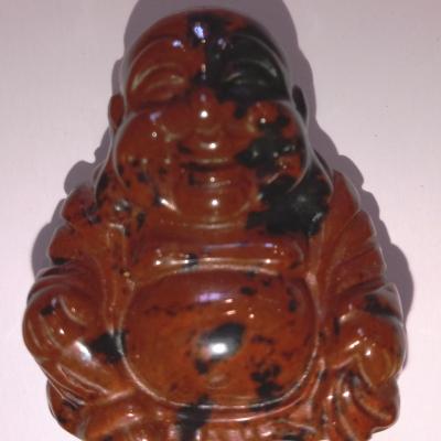 BOUDDHA OBSIDIENNE ROUGE ACAJOU