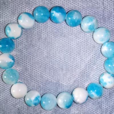 BRACELET JADE MASHAN BLEU BLANC