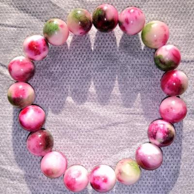 BRACELET JADE MASHAN VERT ROSE BLANC