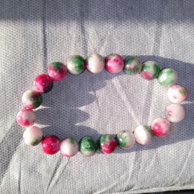 BRACELET JADE MASHAN VERT ROSE BLANC